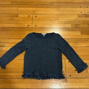 Maje Tweed Blouse with Fringe - Size 1